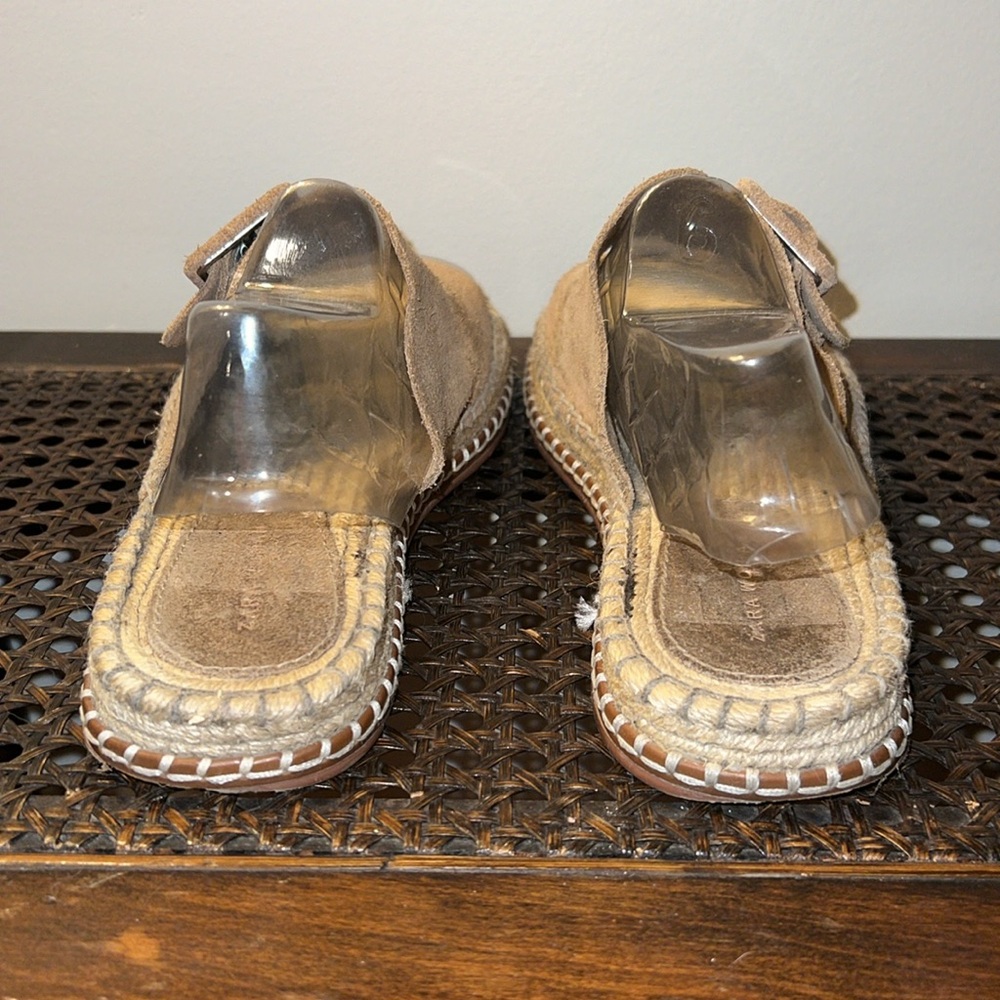 Zara Suede Genuine Leather Double Buckle Sandals - Picture 4 of 9